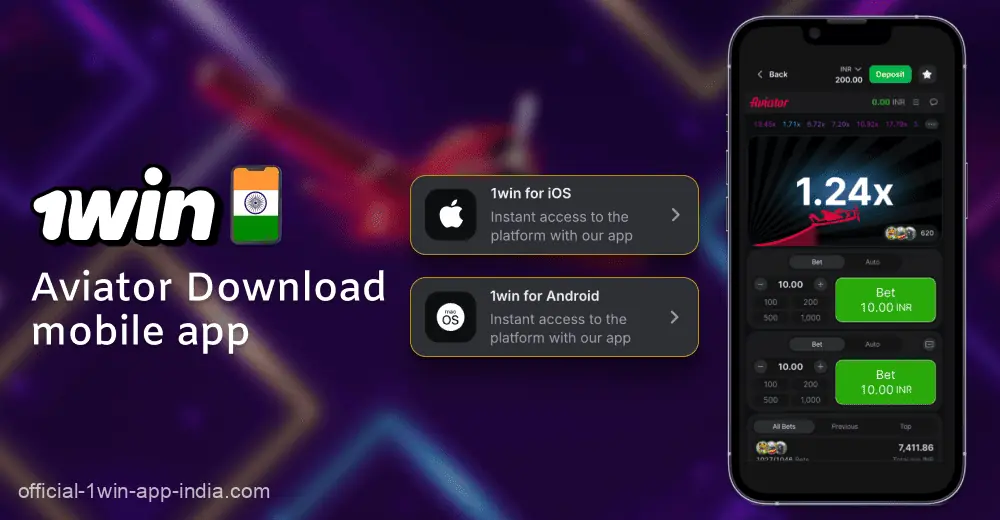 1Win Aviator mobile app for Indian players